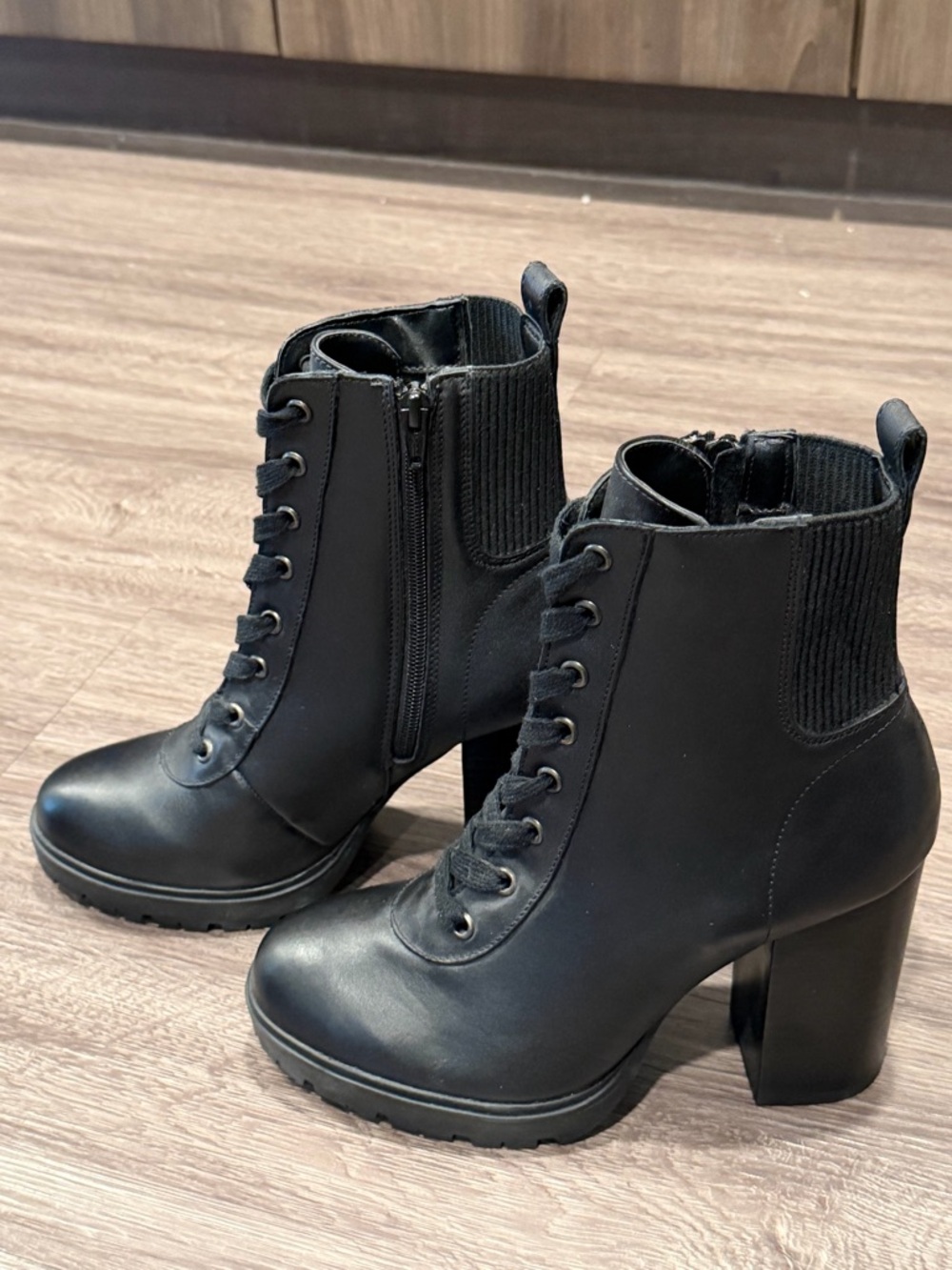 Steve Madden Latch Heeled Boots, Black, Size 9